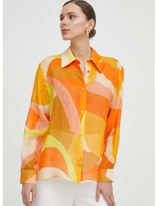 Košulja Luisa Spagnoli za žene, boja: narančasta, regular, s klasičnim ovratnikom