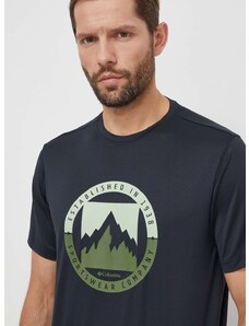 Majica kratkih rukava Columbia Ice Lake za muškarce, boja: crna, s tiskom