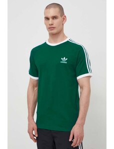 Pamučna majica adidas Originals 3-Stripes Tee za muškarce, boja: zelena, s aplikacijom, IM9387