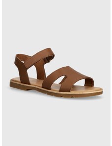 Kožne sandale Sorel ELLA III ANKLE STRAP za žene, boja: smeđa, 2076821242