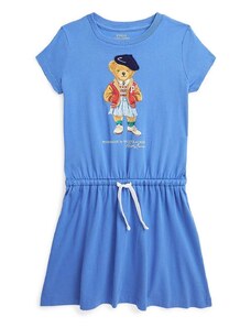 Dječja pamučna haljina Polo Ralph Lauren mini, širi se prema dolje