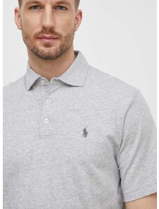 Polo majica s dodatkom lana Polo Ralph Lauren boja: siva, bez uzorka