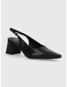 Kožne salonke Vagabond Shoemakers ALTEA boja: crna, s debelom potpeticom, s otvorenom petom