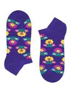 Folkstar Unisex's Socks Short Violet/Flowers