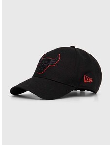 Pamučna kapa sa šiltom New Era Chicago Bulls boja: crna, s aplikacijom, CHICAGO BULLS