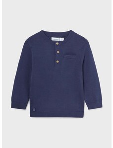 Pamučni pulover za bebe Mayoral boja: tamno plava, lagani