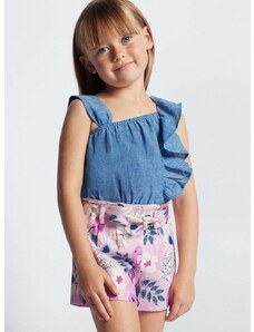 Dječje pamučne kratke hlače Mayoral boja: ljubičasta, s uzorkom, podesivi struk