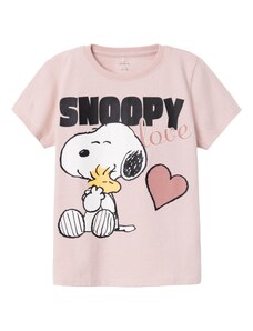 NAME IT Majica 'Nanni Snoopy' rosé / prljavo roza / crna / bijela
