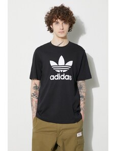 Pamučna majica adidas Originals Trefoil za muškarce, boja: crna, s tiskom, IU2364