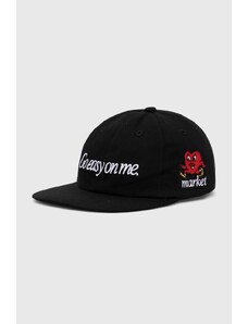 Pamučna kapa sa šiltom Market Fragile 6 Panel Hat boja: crna, s aplikacijom, 390000438