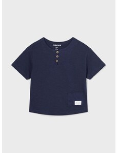 Pamučna polo majica za bebe Mayoral boja: tamno plava, bez uzorka