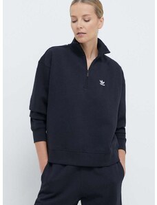 Dukserica adidas Originals Essentials Halfzip Sweatshirt za žene, boja: crna, bez uzorka, IU2711