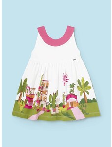 Haljina za bebe Mayoral boja: bijela, mini, širi se prema dolje