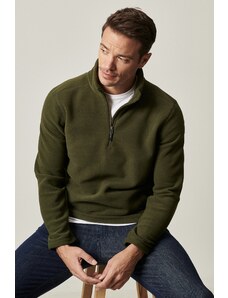 AC&Co / Altınyıldız Classics Men's Khaki Anti-pilling Anti-Pilling Standard Fit High Neck Cold Proof Fleece Sweatshirt