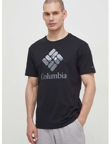 Pamučna majica Columbia Rapid Ridge boja: crna, s tiskom