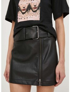 Suknja Sisley boja: crna, mini, ravna
