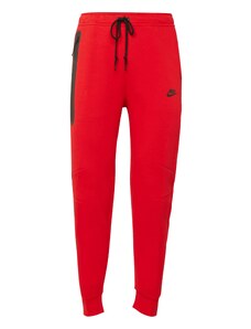 Nike Sportswear Hlače 'TCH FLEECE' crvena / crna