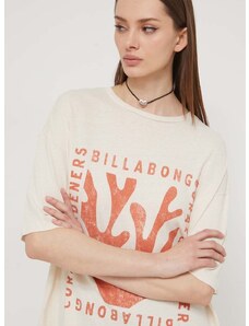 Pamučna majica Billabong X CORAL GARDENERS za žene, boja: bež