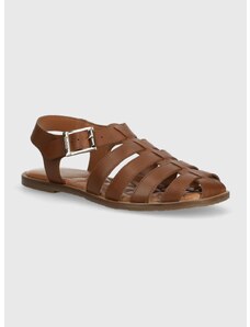 Kožne sandale Barbour Macy za žene, boja: smeđa, LFO0683TA52