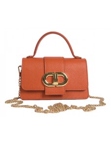 Luksuzna Talijanska torba od prave kože VERA ITALY "Kirenza", boja narančasta, 10x17cm