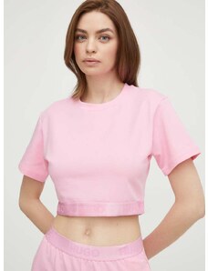 Homewear majica kratkih rukava HUGO boja: ružičasta