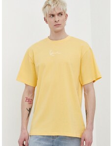 Pamučna majica Karl Kani za muškarce, boja: žuta