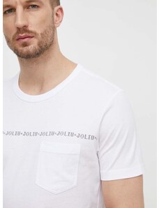 Pamučna majica Liu Jo za muškarce, boja: bijela, s tiskom