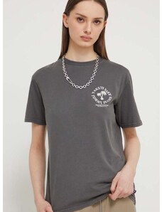 Pamučna majica Tommy Jeans za žene, boja: siva