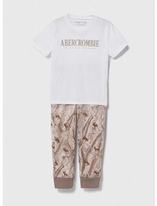 Dječja pidžama Abercrombie & Fitch boja: bijela, s uzorkom