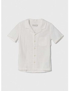 Dječja lanena košulja Abercrombie & Fitch boja: bijela