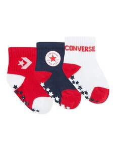 Čarapice za bebe Converse 3-pack boja: crvena
