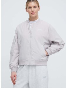 Bomber jakna New Balance za žene, boja: siva, prijelazno razdoblje