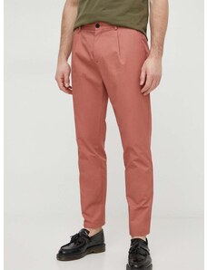 Pamučne hlače Sisley boja: ružičasta, ravni kroj