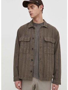 Košulja-jakna Abercrombie & Fitch boja: smeđa, za prijelazno razdoblje