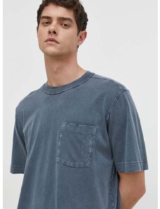 Pamučna majica Abercrombie & Fitch za muškarce, boja: tamno plava, bez uzorka