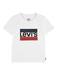 Dječja pamučna majica kratkih rukava Levi's boja: bijela