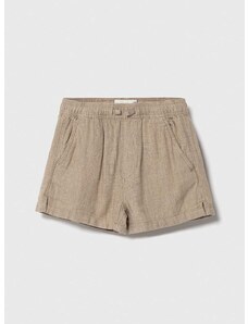 Dječje lanene kratke hlače Abercrombie & Fitch boja: bež, podesivi struk