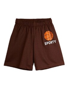 Dječje kratke hlače Mini Rodini Basket boja: smeđa, s tiskom