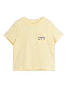 Dječja pamučna majica kratkih rukava Mini Rodini Jogging boja: žuta, s tiskom