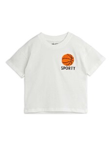 Dječja pamučna majica kratkih rukava Mini Rodini Basketball boja: bijela, s uzorkom
