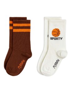 Dječje čarape Mini Rodini 2-pack Basketball boja: smeđa