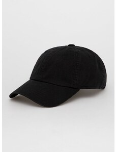 Pamučna kapa sa šiltom Peak Performance boja: crna, glatka