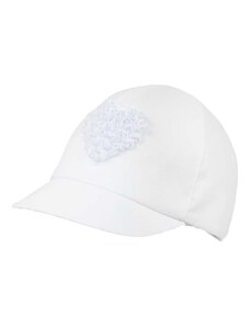 Pamučna kapa sa šiltom za bebe Jamiks POMELINE boja: bijela, s aplikacijom