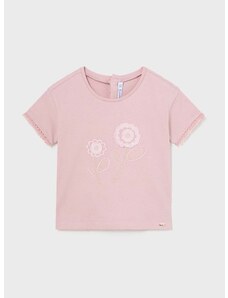 Pamučna majica kratkih rukava za bebe Mayoral boja: ružičasta