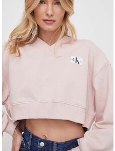 Dukserica Calvin Klein Jeans za žene, boja: ružičasta, bez uzorka