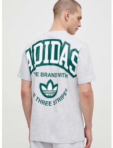 Pamučna majica adidas Originals VRCT Short Sleeve za muškarce, boja: siva, s tiskom