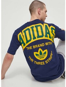 Pamučna majica adidas Originals VRCT Short Sleeve za muškarce, boja: tamno plava, s tiskom