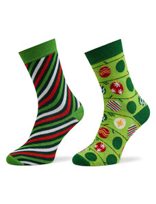 Set od 2 para ženskih visokih čarapa Rainbow Socks