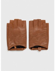 Dječje rukavice bez prstiju Karl Lagerfeld za žene, boja: smeđa
