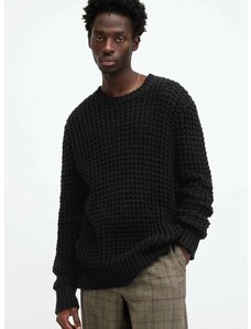 Pamučni pulover AllSaints ILLUND boja: crna, topli